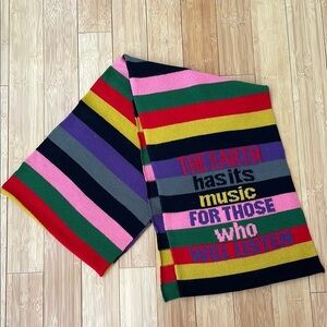 ETRO Multicoloured Stripes SOFT Knit Wool Scarf NEW